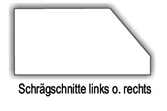 Schrägschnitt links oder rechts für Innenfensterbänke