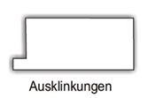 Ausklinkung für Innenfensterbänke