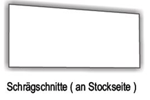 Schrägschnitt an Stockseite für Innenfensterbänke