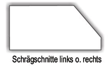 Schrägschnitt links oder rechts für Innenfensterbänke