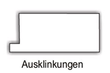 Ausklinkung für Innenfensterbänke