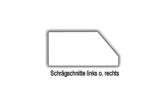 Schrägschnitt links oder rechts für Innenfensterbänke